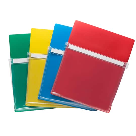 Charles Leonard Assorted Colors Magnetic Pockets, 4ct.